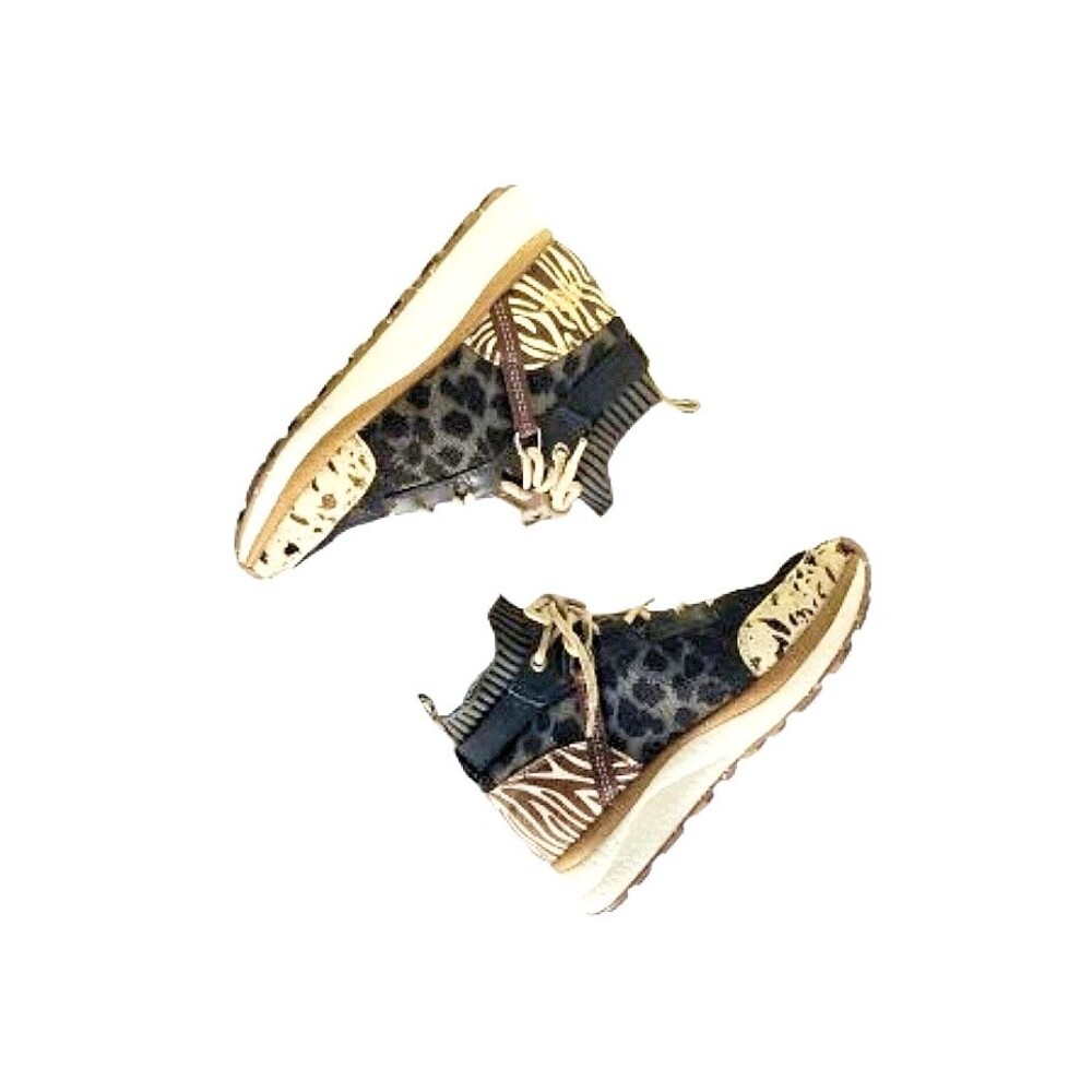 OTBT Women's Hybrid High Top Sneakers Animal Print Sz 7 Calf Hair Outdoor Travel - Picture 8 of 14